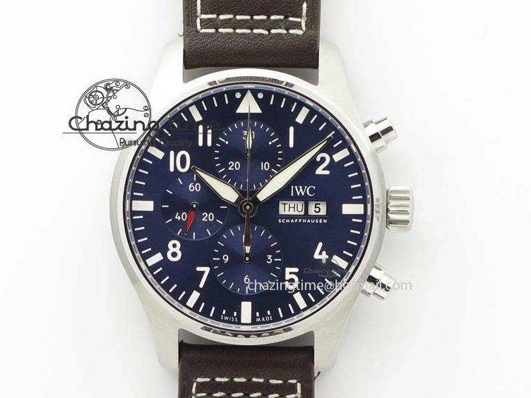 MIROTIME 0219 HighQuality Pilot Chrono 377714 “Le Petit Prince” ZF Best Edition Blue Dial On Brown Leather Strap A 7309